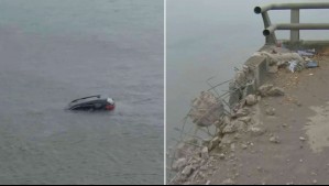 Vehículo rompe barrera de contención y cae al río Biobío en Concepción