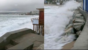 Algarrobo se queda sin playa: Video muestra cómo ha sido afectado por las marejadas en medio del sistema frontal