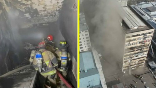 Murió una mascota y rescataron a 220 personas: Bomberos continúa combate de incendio en Santiago bajo condiciones adversas
