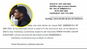 Este es el documento judicial con el que se ordenó la liberación del sicario acusado de asesinar al 'Rey de Meiggs'