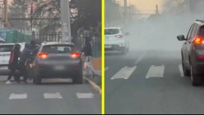 Grupo de sujetos utilizó un extintor para intentar robarle a mujer que estaba estacionada en Maipú