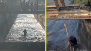 Delincuente se lanzó al canal San Carlos para escapar de Carabineros pero luego debió ser rescatado