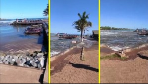 El antes y el después de Rapa Nui: Videos muestran cómo fue la llegada de ola de más de medio metro a la isla