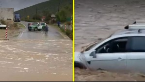 'En 25 años, ha pasado solo tres veces': Crecida de quebradas bloquea el tránsito de los autos en la región de Coquimbo