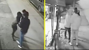 Quedó registrado en video: Víctima de asalto lanza su celular al patio de una casa para evitar robo