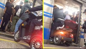 'Me parece preocupante': Usuarios de Metro piden mayor fiscalización tras video de hombre subiendo a vagón en triciclo motorizado