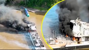 Video muestra enorme incendio que destruyó buque de combustible en Perú