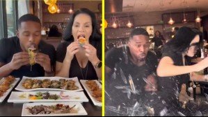 Pareja de influencers se grababan comiendo en un restaurante cuando un auto los chocó: 'Nos golpeó directamente'