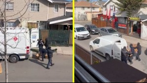 Video muestra cinematográfico robo de carga de cigarros desde furgón repartidor en Maipú