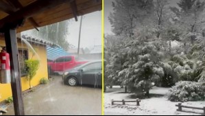 'Diluvio': Videos muestran fuertes lluvias, nieve y viento por el sistema frontal en la zona centro y sur del país