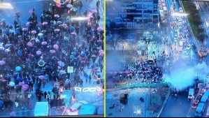 Manifestaciones de hinchas de la U provocan cierre de accesos de Metro y desvíos de tránsitos en el sector de Plaza Italia