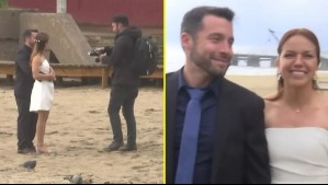 Se casaron por el civil este viernes: Captan en vivo tierna sesión de fotos de novios en Viña del Mar