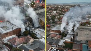 Gran incendio afecta a locales comerciales en La Cisterna