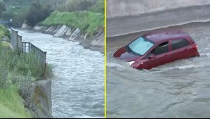 Vehículo cae al canal San Carlos en La Florida y es arrastrado varios metros por la corriente