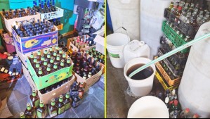 Carabineros le arruina el '18' a hombre que falsificaba bebidas alcohólicas en su casa: Tenía 1.200 botellas listas para vender