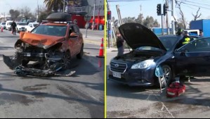 Dos autos chocan a metros de fiscalización vehicular en Pedro Aguirre Cerda: Uno de ellos no respetó la luz roja
