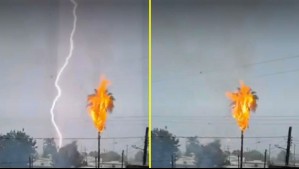 Impactante rayo en México causa incendio en una palmera