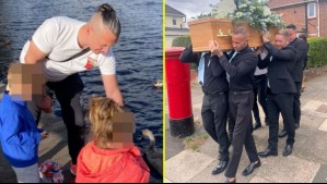 'Creo que murió de pena': Padre se desplomó cuando llevaban el ataúd de su hijo a la capilla