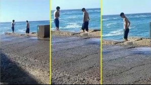 El video que menor le envió a su padre minutos antes de desaparecer en playa Las Torpederas de Valparaíso
