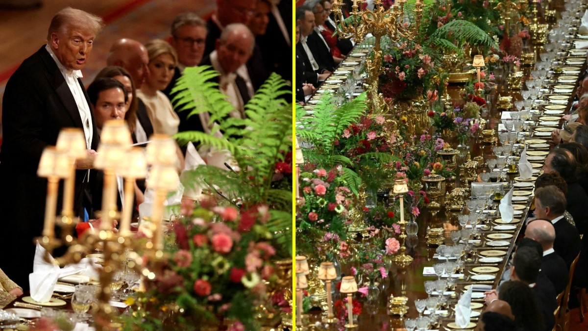 Vestidos de frac y un exótico menú: Así fue el lujoso banquete en que participó Donald Trump con la realeza británica