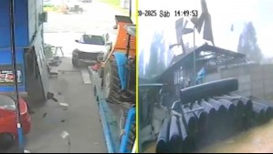 Arrasó con un taller de autos: Video muestra impactante paso del tornado que a afectó a más de 150 casas en Linares