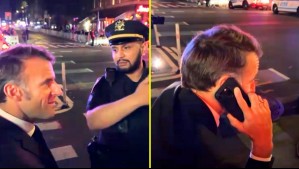 La policía no lo reconoció: Presidente Emmanuel Macron es frenado por error ante el paso de convoy de Trump en EEUU