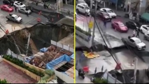Video muestra impresionante socavón que paralizó la ciudad de Bangkok: Se tragó una grúa estacionada frente a un hospital