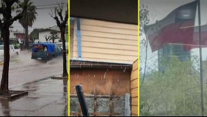 Videos muestran fuerte viento, lluvia y granizos que afectan a Santiago y otras localidades de la zona central