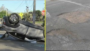 Vecinos de Maipú denuncian peligros por baches y hoyos que provocan graves accidentes