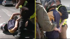 Motociclista es detenido en vivo tras intentar escapar de una fiscalización: No llevaba patente y dejó lesionado a un inspector