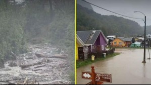 'Temporal severo': Videos muestran caminos cortados y ríos desbordados en la zona austral de Chile
