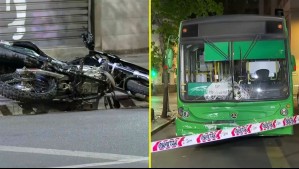 Resultó con lesiones graves: Menor que transitaba en moto contra el tránsito impacta con bus RED en pleno centro de Santiago