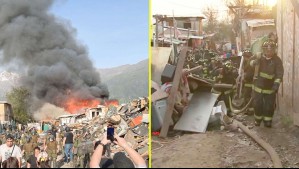 Gran incendio afectó a varias viviendas en medio de desalojo de toma Dignidad en La Florida