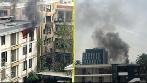 Incendio afecta a edificio de departamentos de Providencia
