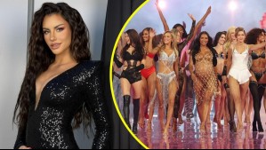 Luciendo un conjunto rosado lleno de cristales: Emilia Dides atrajo miradas en el Victoria's Secret Fashion Show