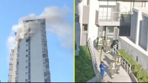 Incendio afecta a edificio de departamentos de 22 pisos en Barrio Yungay de Santiago