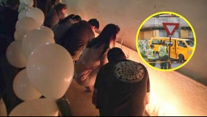 Con globos, velas y flores: Así fue emotiva velatón por niño de 12 años que murió en choque a furgón escolar