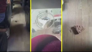 Bus que transportaba a Lanús fue apedreado rumbo al Estadio Nacional: Jugador mostró proyectil que alcanzó al vehículo