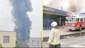 Gran incendio en PAC: Inició en fábrica de muebles y se propagó a local de neumáticos