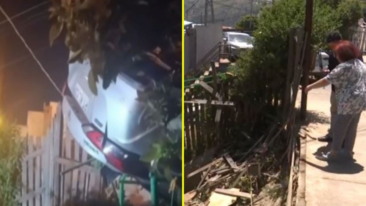 Tres asaltantes intentaron robar auto a conductor de aplicación y quedaron atrapados cuando el vehículo volcó en Viña del Mar