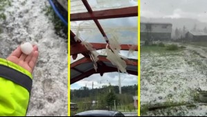 Rompieron hasta un techo y paralizaron el tránsito: Comunidad Megatiempo registra fuertes granizadas en el sur del país