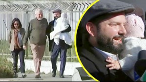 Con su bebé Violeta en brazos: Video muestra al Presidente Boric llegando a votar en Punta Arenas