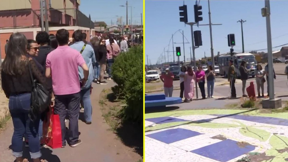 Video muestra a votantes haciendo fila a pleno sol en colegio de Hualpén