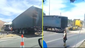 Accidente en la Ruta 5 Sur: Choque entre camiones provoca kilométrico taco a la altura de San Bernardo