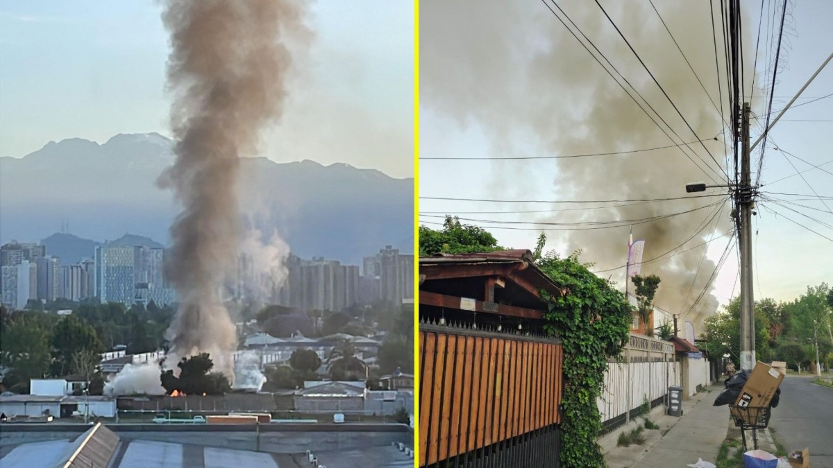 Incendio en Estación Central: Auto se quemó y las llamas se propagaron a una vivienda