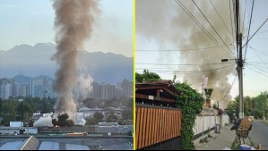 Incendio en Estación Central: Auto se quemó y las llamas se propagaron a una vivienda
