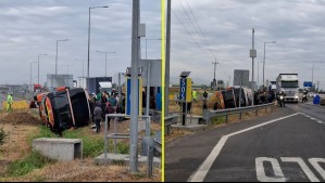 Bus con 38 trabajadores agrícolas se vuelca en la Ruta 5 Sur: 11 personas resultaron lesionadas