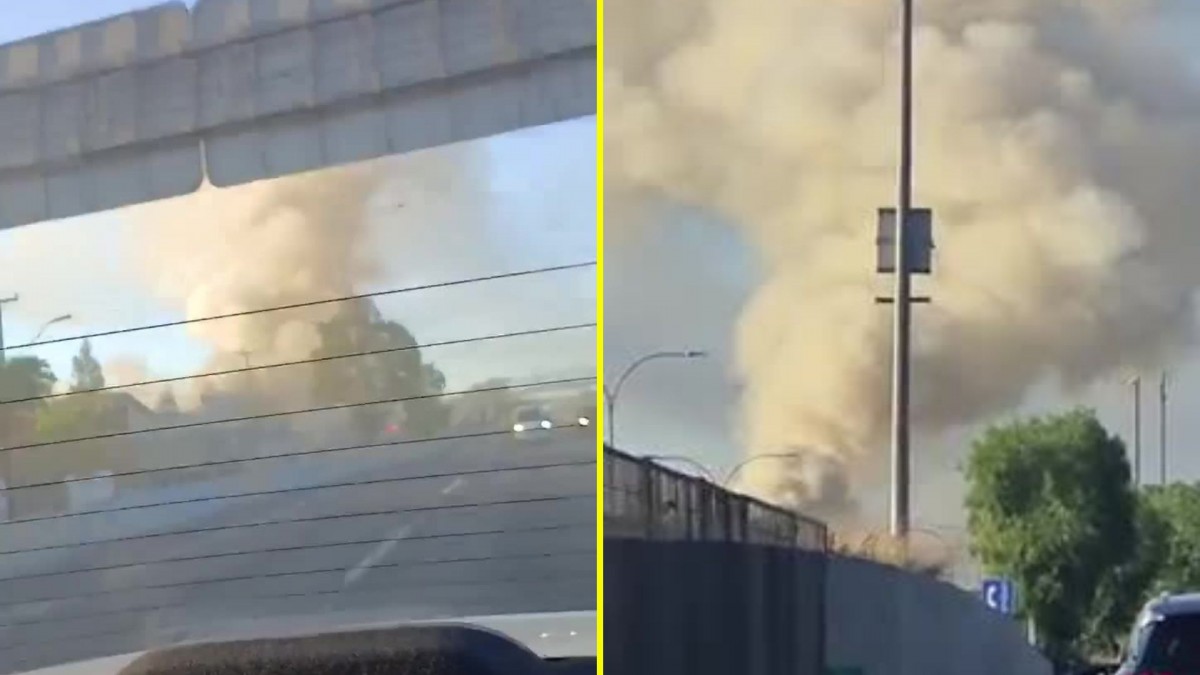 Incendio afecta a local de neumáticos en San Miguel: Registros muestras gran columna de humo