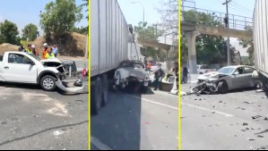 Choque múltiple en Ruta 5 Norte: Alta congestión tras accidente entre camión y varios autos a la altura de Conchalí