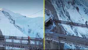 Crean espectacular puente en montañas de Los Alpes: Piezas fueron llevadas en helicópteros